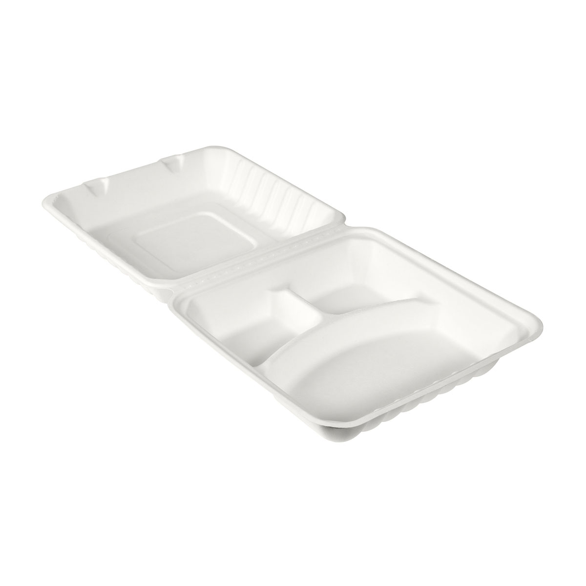 Duni BioPak Menübox 350/120/120ml, Bagasse 3-geteilt 236 x 231 x 81 mm