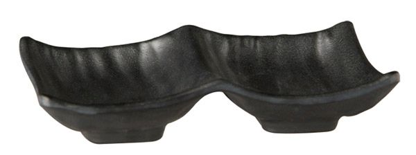 APS Schale -ZEN- 14 x 9 cm, H: 2,5 cm , Melamin, schwarz, Steinoptik
